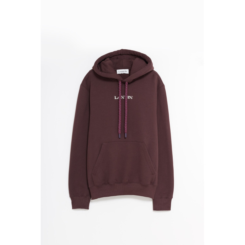 LANVIN BURGUNDY MOHAIR LANVIN LOGO HOODIE