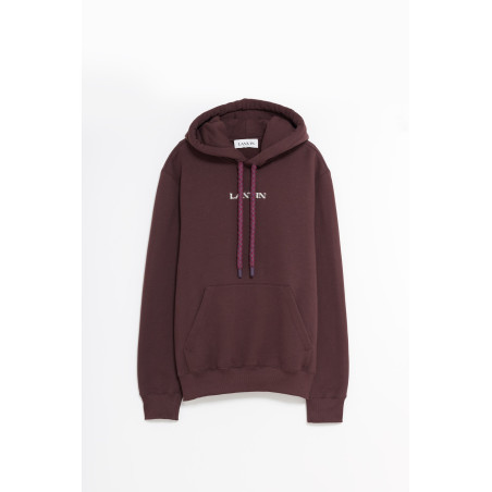 LANVIN BURGUNDY MOHAIR LANVIN LOGO HOODIE