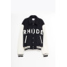 RHUDE BLACK CREAM COLLEGIATE JACKET