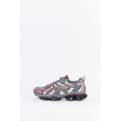 ASICS KHAKI SHEET ROCK DARK CHERRY GEL QUANTUM KINETIC SNEAKERS