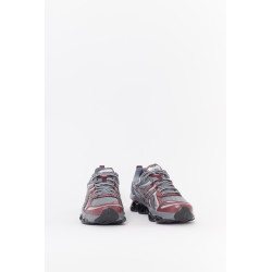 ASICS KHAKI SHEET ROCK DARK CHERRY GEL QUANTUM KINETIC SNEAKERS
