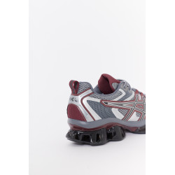 ASICS KHAKI SHEET ROCK DARK CHERRY GEL QUANTUM KINETIC SNEAKERS