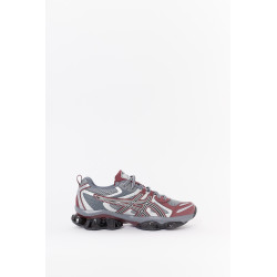 ASICS KHAKI SHEET ROCK DARK CHERRY GEL QUANTUM KINETIC SNEAKERS