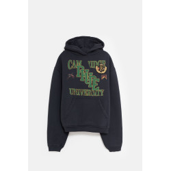 RHUDE VINTAGE BLACK UNIVERSITY HOODIE