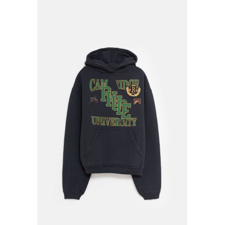 RHUDE VINTAGE BLACK UNIVERSITY HOODIE