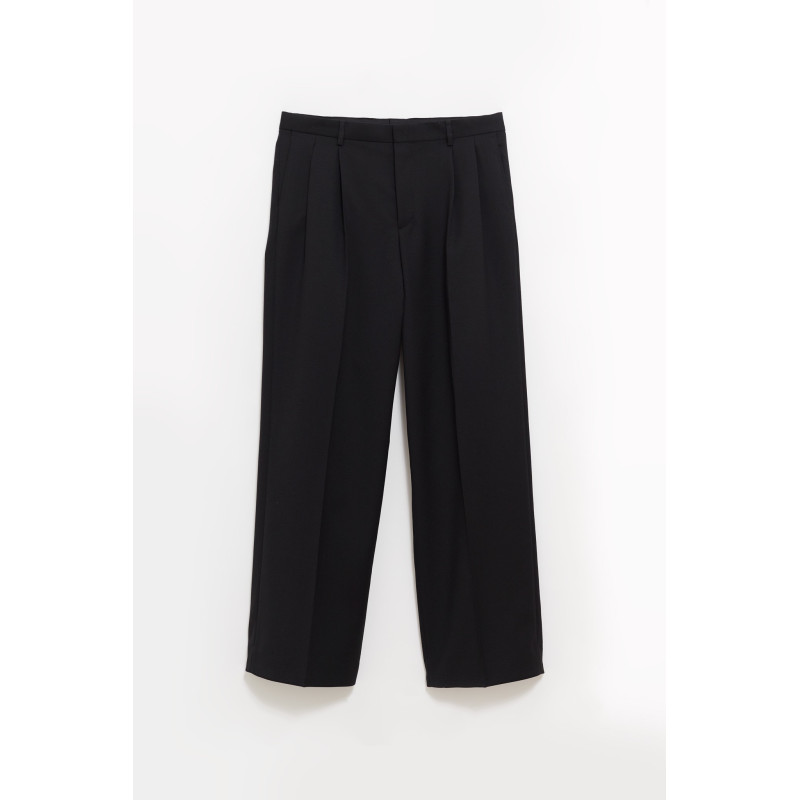 SUNFLOWER BLACK WIDE PLEATED TROUSER