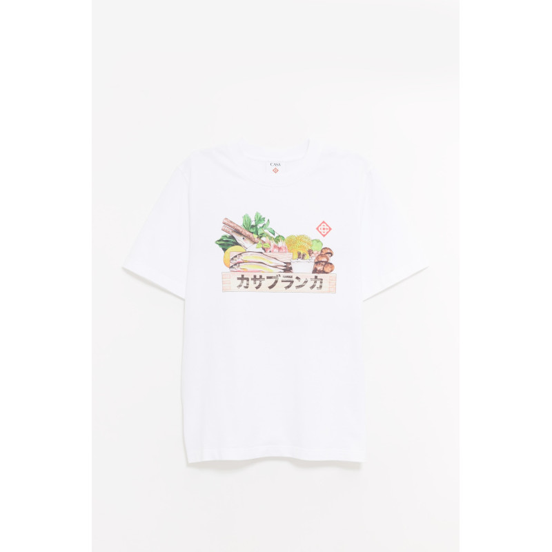 CASABLANCA WHITE INGREDIENTS PRINTED T SHIRT