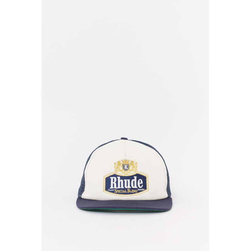 RHUDE NAVY SPECIAL BLEND TRUCKER HAT