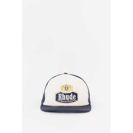 RHUDE NAVY SPECIAL BLEND TRUCKER HAT