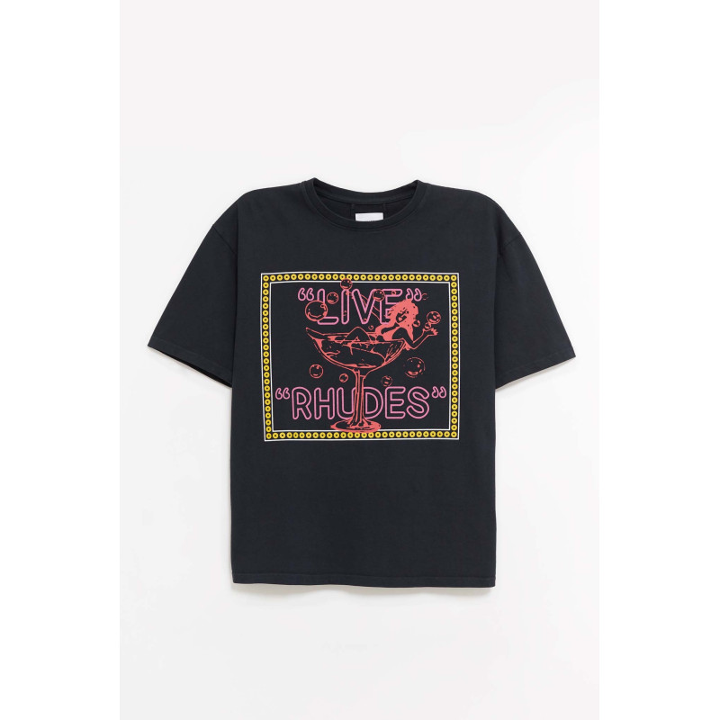RHUDE VINTAGE BLACK LIVE RHUDES T SHIRT