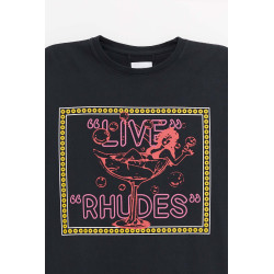 RHUDE VINTAGE BLACK LIVE RHUDES T SHIRT