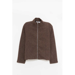 OUR LEGACY BROWN SPARSE SHRUNKEN FULLZIP POLO JACKET