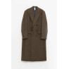 SUNFLOWER GREEN HERRINGBONE DB COAT