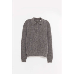 SUNFLOWER GREY MELANGE MOHAIR POLO