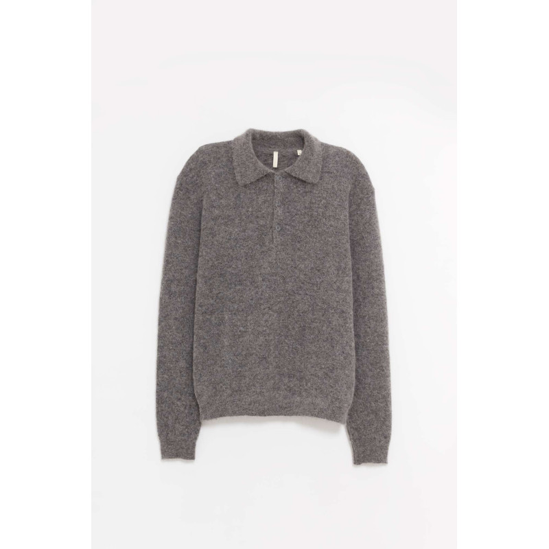 SUNFLOWER GREY MELANGE MOHAIR POLO