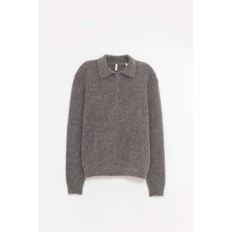 SUNFLOWER GREY MELANGE MOHAIR POLO
