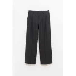 SUNFLOWER ANTRACITE WIDE PLEATED TROUSER