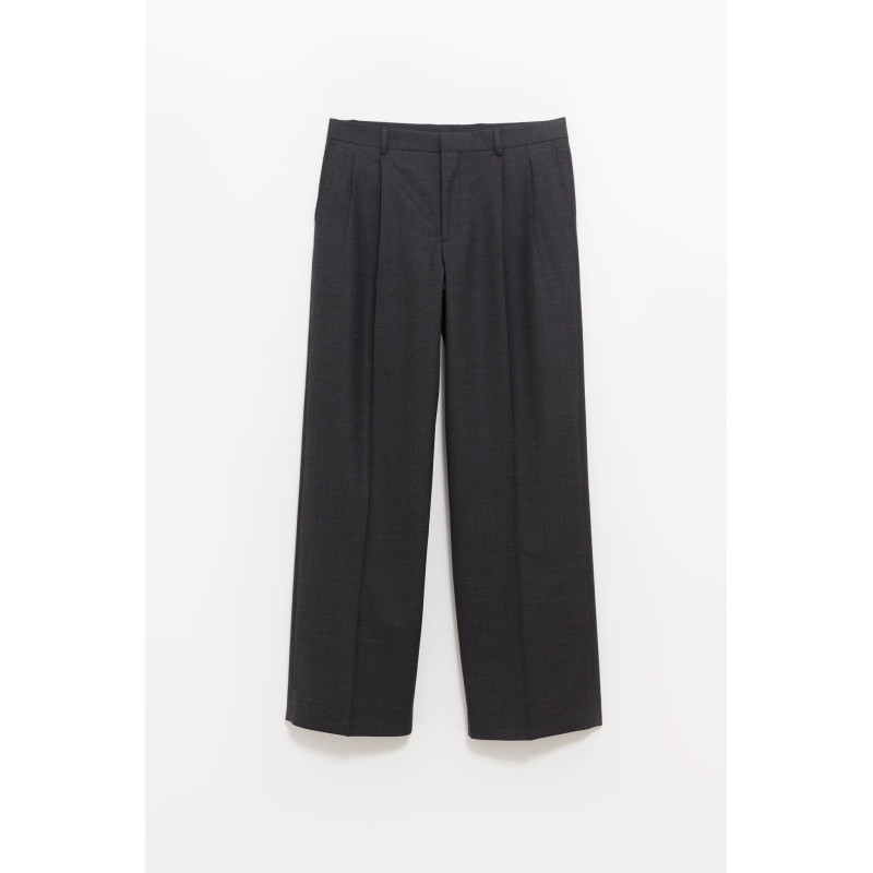 SUNFLOWER ANTRACITE WIDE PLEATED TROUSER