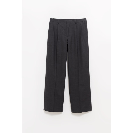 SUNFLOWER ANTRACITE WIDE PLEATED TROUSER