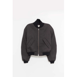 MFPEN BROWN MELANGE STRIPE BLOUSON JACKET
