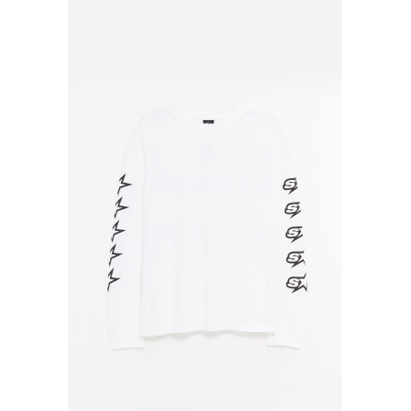 STUSSY WHITE SPEEDWAY LS T SHIRT