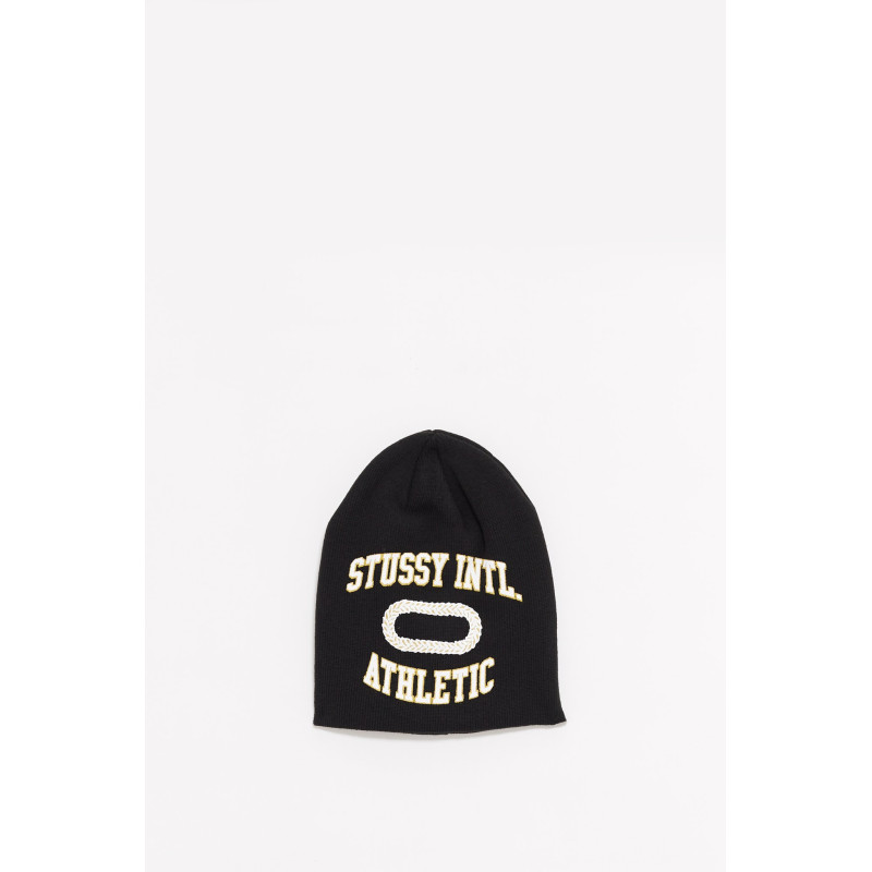 STUSSY BLACK SKULLCAP INTL ATHLETIC BEANIE