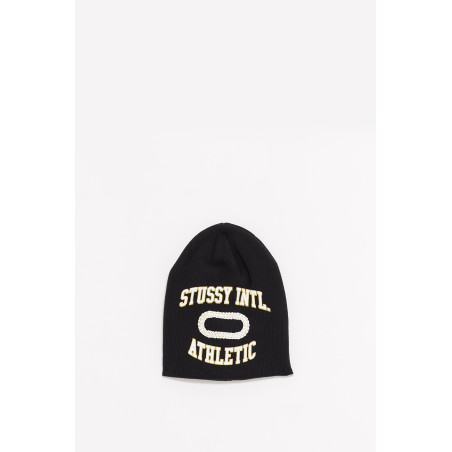 STUSSY BLACK SKULLCAP INTL ATHLETIC BEANIE