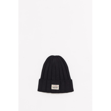 STUSSY BLACK WORKWEAR CUFF BEANIE