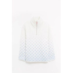CASABLANCA WHITE EMBROIDERED FLEECE