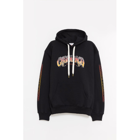 CASABLANCA BLACK SKI PRINTED HOODIE