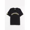 COURREGES BLACK OVERSIZED PRINTED T SHIRT