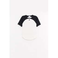 COURREGES HERITAGE WHITE CIRCLE CONTRAST T SHIRT