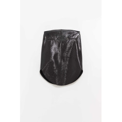 COURREGES BLACK CIRCLE VINYL SKIRT