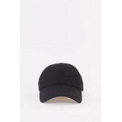 COURREGES BLACK EMBROIDERED CAP