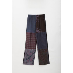 MARINE SERRE PEWTER REGENERATED SCARVES SILK PAJAMA PANTS
