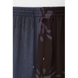MARINE SERRE PEWTER REGENERATED SCARVES SILK PAJAMA PANTS