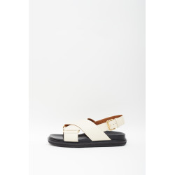 MARNI SILKWHITE LEATHER FUSSBETT SANDALS