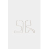 COURREGES SILVER MEDIUM AC METAL 8CM EARRINGS