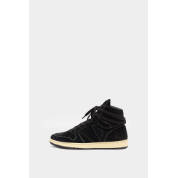 RHUDE BLACK RHECESS SUEDE HIGH SNEAKERS