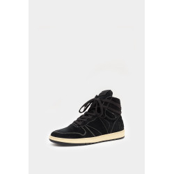 RHUDE BLACK RHECESS SUEDE HIGH SNEAKERS