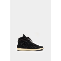 RHUDE BLACK RHECESS SUEDE HIGH SNEAKERS