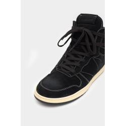 RHUDE BLACK RHECESS SUEDE HIGH SNEAKERS