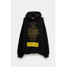 MARNI BLACK MAXI SLOGAN PRINT HOODIE