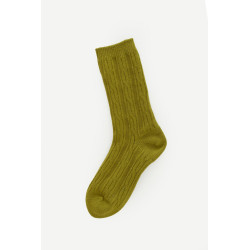 STUSSY DARK LIME CABLE KNIT S DRESS SOCKS