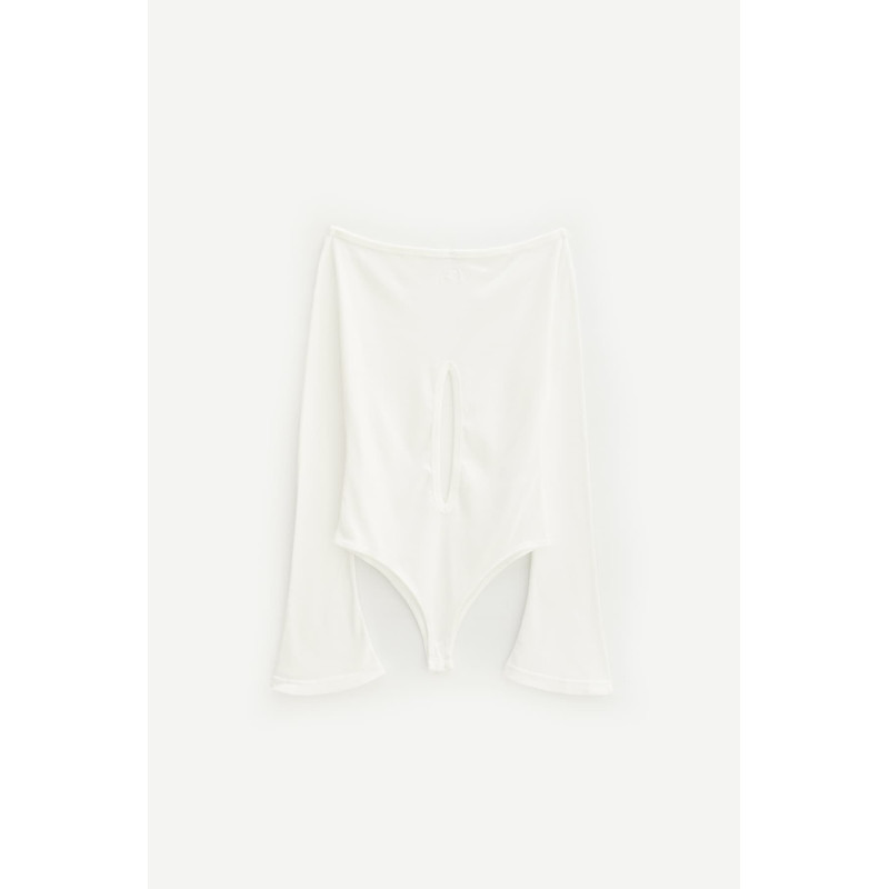 COURREGES HERITAGE WHITE DROP JERSEY BODYSUIT
