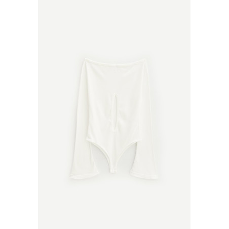 COURREGES HERITAGE WHITE DROP JERSEY BODYSUIT