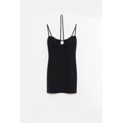 BLUMARINE BLACK B MONOGRAM JERSEY DRESS
