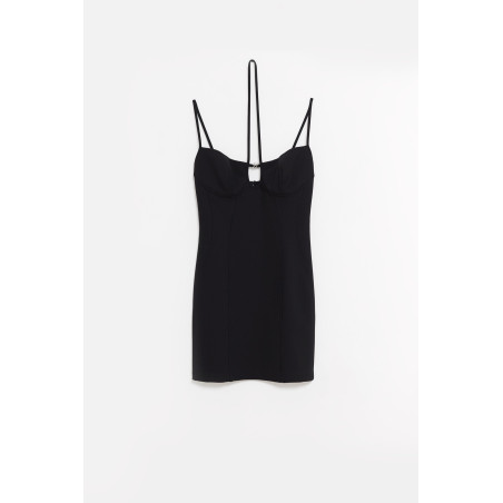 BLUMARINE BLACK B MONOGRAM JERSEY DRESS