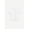 BLUMARINE WHITE RHINESTONES LOGO RIBBED T SHIRT