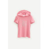 BLUMARINE BUBBLEGUM GOTHIC RHINESTONE HOODED T SHIRT